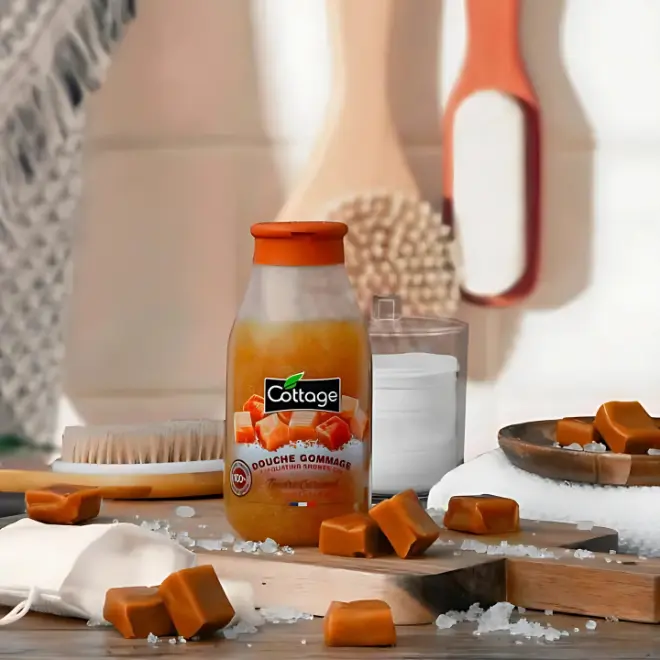 Cottage-gel-douche-gommage-Tendre-Caramel-270ml-2