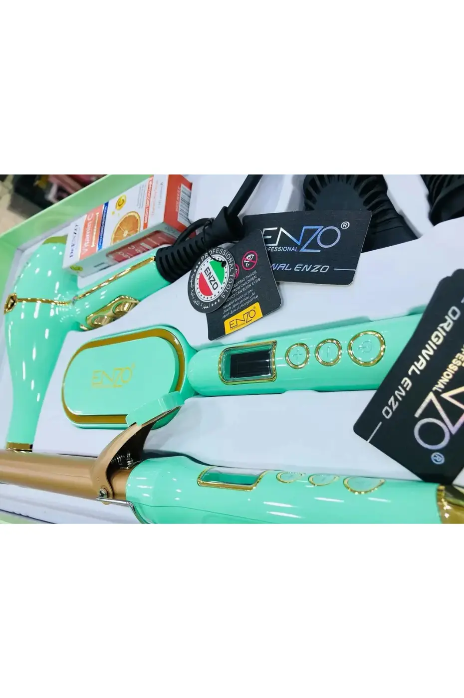 ENZO-PRO-Pack-3-en-1-(séchoir + brosse lissante + Boucleur)-3