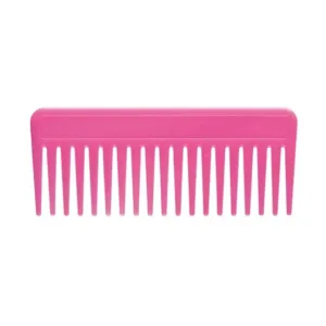 Peigne grand format rose vif Eurostil, avec des dents larges et espacées, idéal pour donner du volume aux cheveux.