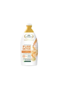 Bouteille de Gel Douche L'Angelica Pure Detox avec Vitamine E et concombre, sur fond blanc.