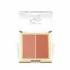Palette de blush Golden Rose Iconic Blush Duo 02 Peachy Coral ouverte, montrant deux fards en un doux pêche et un corail vif.