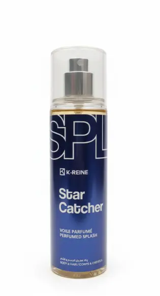 K-REINE Brume parfumée (120ml) : 2 en 1 pour vous ! Bouteille de brume parfumée Star Catcher de K-REINE, 120ml, pour le corps et les cheveux.