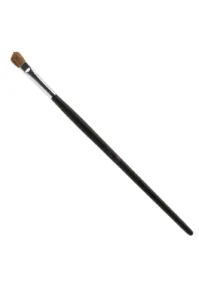 Pinceau de maquillage professionnel Pollié avec manche noir et poils naturels bruns pour l'application de fard à paupières.
