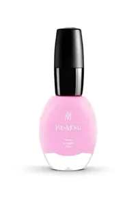 Flacon de vernis à ongles Yves Morel 13 ml, de couleur rose délicate, avec un bouchon noir élégant.