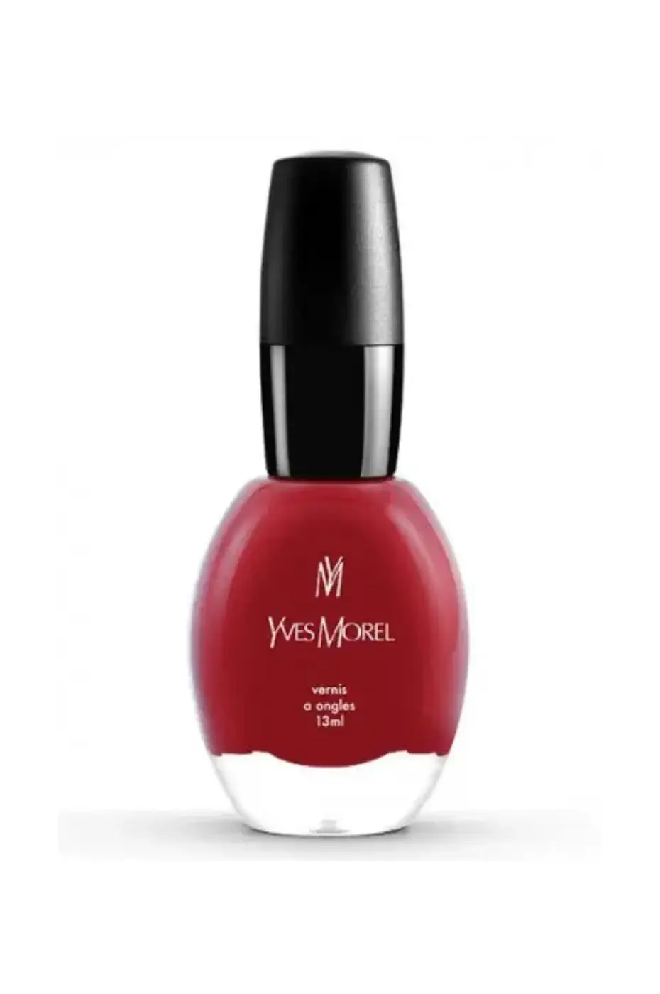 Yves Morel Vernis (58) : Le Rouge Classique pour 5 Occasions Bouteille de vernis à ongles Yves Morel teinte 58, d'un rouge foncé classique et élégant, sur fond blanc.