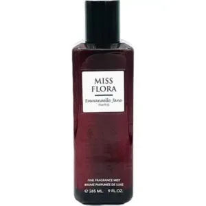 Miss Flora Emmanuelle Jane Paris, brume parfumée fine (265 ML) en flacon rouge élégant avec bouchon noir brillant.