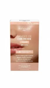 Boîte de bandes de cire froide Byphasse pour le visage (24 unités), soin visage pour peaux sensibles.