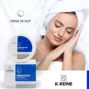 Crème de nuit Hydra-Confort K-Reine 50ml pour visage. Soin hydratant à l'huile d'argan et beurre de karité pour peau douce.