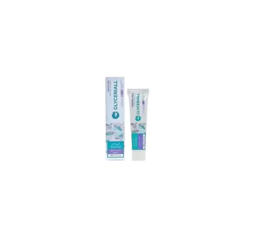 Glyceriall Crème Déo 35 ml (Fraîcheur & soin quotidien) Tube Glyceriall crème déodorante 35 ml, fond blanc, textes bleu/violet, design épuré, soin fraîcheur