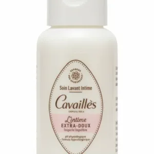 Bouteille blanche Soin Lavant Intime Cavaillès Extra-Doux 50 ml