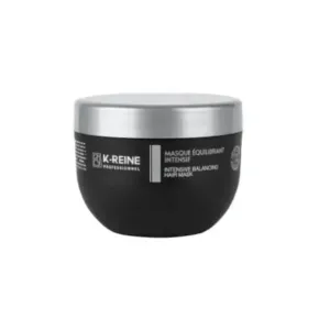 Pot noir à couvercle argenté K‑Reine Professionnel Masque Équilibrant Intensif 420 ml pour soin capillaire