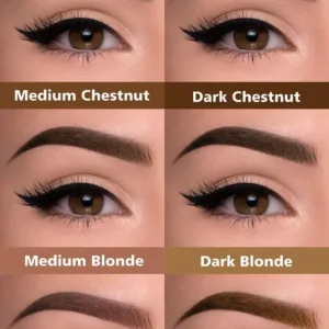 Guide des teintes de sourcils Topface en 6 couleurs : du Brown au Dark Blonde.