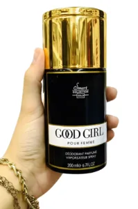 Smart Collection Good Girl Déodorant parfumé 200 ml, vaporisateur spray élégant noir et or, fraîcheur féminine