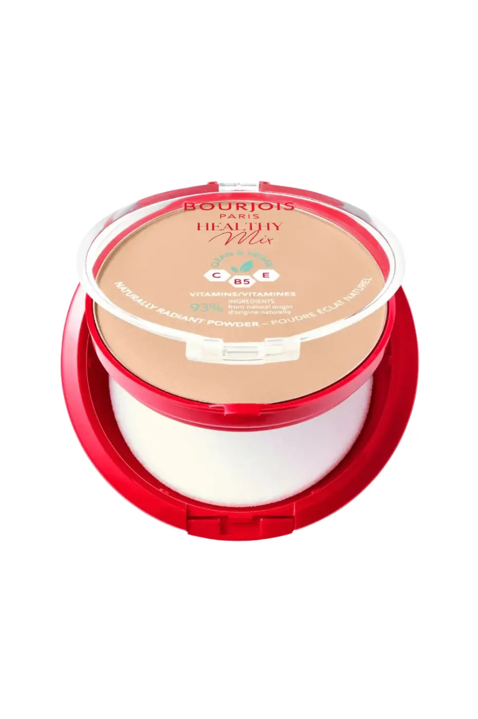 Bourjois Healthy Mix Clean Powder n°4 - Poudre Éclat Naturel Poudre Bourjois Healthy Mix Clean Powder n°4 Beige Doré dans son boîtier rouge. Poudre Éclat Naturel.