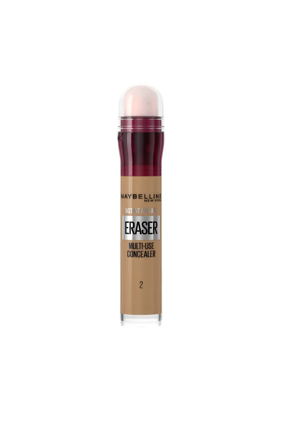Maybelline Instant Anti-Âge Eraser Concealer Teinte 02 Le Maybelline Instant Anti-Âge Eraser Concealer, teinte 02, avec son applicateur éponge intégré.