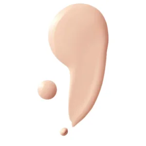 Échantillon de fond de teint Maybelline Fit Me Matte + Poreless 130 Buff Beige, texture lisse et crémeuse sur fond blanc.