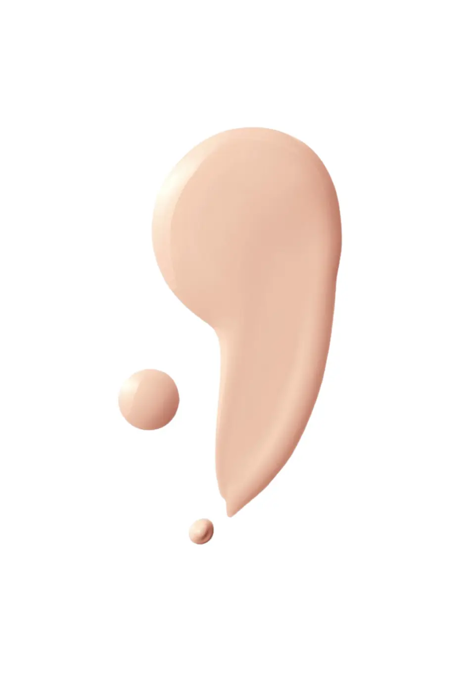 Goutte de Fond de Teint Maybelline Fit Me Teinte 130 Échantillon de fond de teint Maybelline Fit Me Matte + Poreless 130 Buff Beige, texture lisse et crémeuse sur fond blanc.