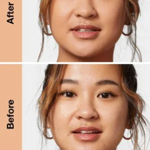 MAYBELLINE Fit Me! Matte & Poreless Fond de Teint 130 (Neutral Cool Underton) sur peau asiatique : avant (sans maquillage) / après (maquillé).