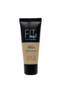 MAYBELLINE FIT ME FDT MATTE N°312 30ML. Fond de teint matifiant et minimiseur de pores pour peaux normales à grasses.