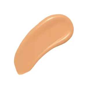 MAYBELLINE FIT ME FDT MATTE N°312. Échantillon de fond de teint fluide, couleur beige moyen, texture lisse.