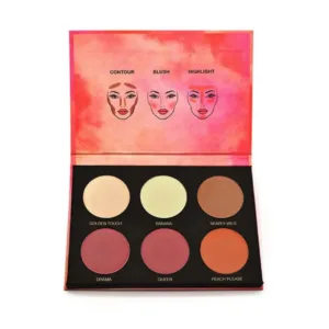 Intérieur de la palette Yves Morel MORPHE FACE "Go Wild" avec 6 poudres : 3 pour le teint (Highlight, Banana, Contour) et 3 Blush.