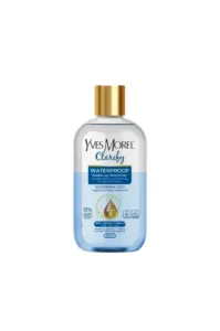 Démaquillant biphasé Yves Morel Clarify waterproof à l'Acide Hyaluronique et Vitamine E pour maquillage tenace et pores. 250ml.