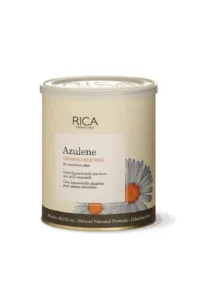 Pot de cire Azulene RICA 800ml. Formule liposoluble pour une épilation douce et naturelle. Fabriqué en Italie.