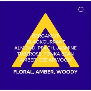 Liste des notes de parfum : Bergamote, Cassis, Amande, Pêche, Jasmin, Tubéreuse, Fève Tonka, Ambre, Bois de Cèdre.