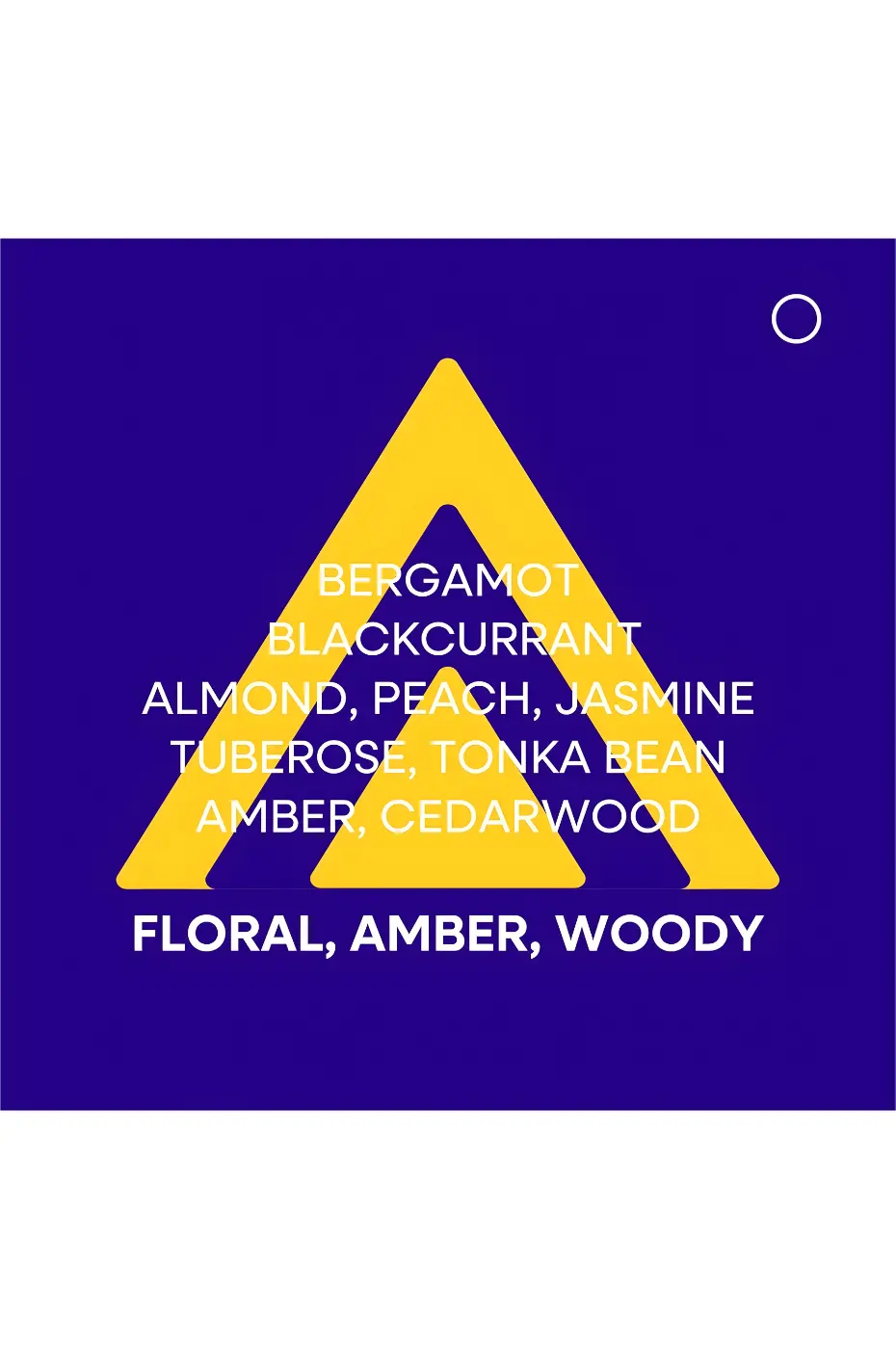 Notes Olfactives Liste des notes de parfum : Bergamote, Cassis, Amande, Pêche, Jasmin, Tubéreuse, Fève Tonka, Ambre, Bois de Cèdre.