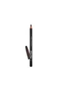 Crayon Eyeliner Waterproof Flormar de couleur marron foncé (N°107) avec son capuchon à côté.