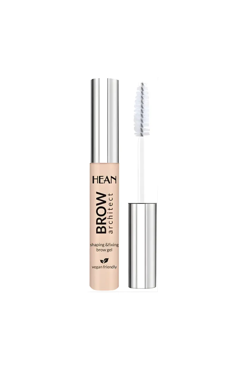 Hean Brow Architect Clear : Gel Fixant Vegan pour Sourcils Gel à sourcils transparent Hean Brow Architect, fixant et structurant, avec brosse et formule vegan friendly.