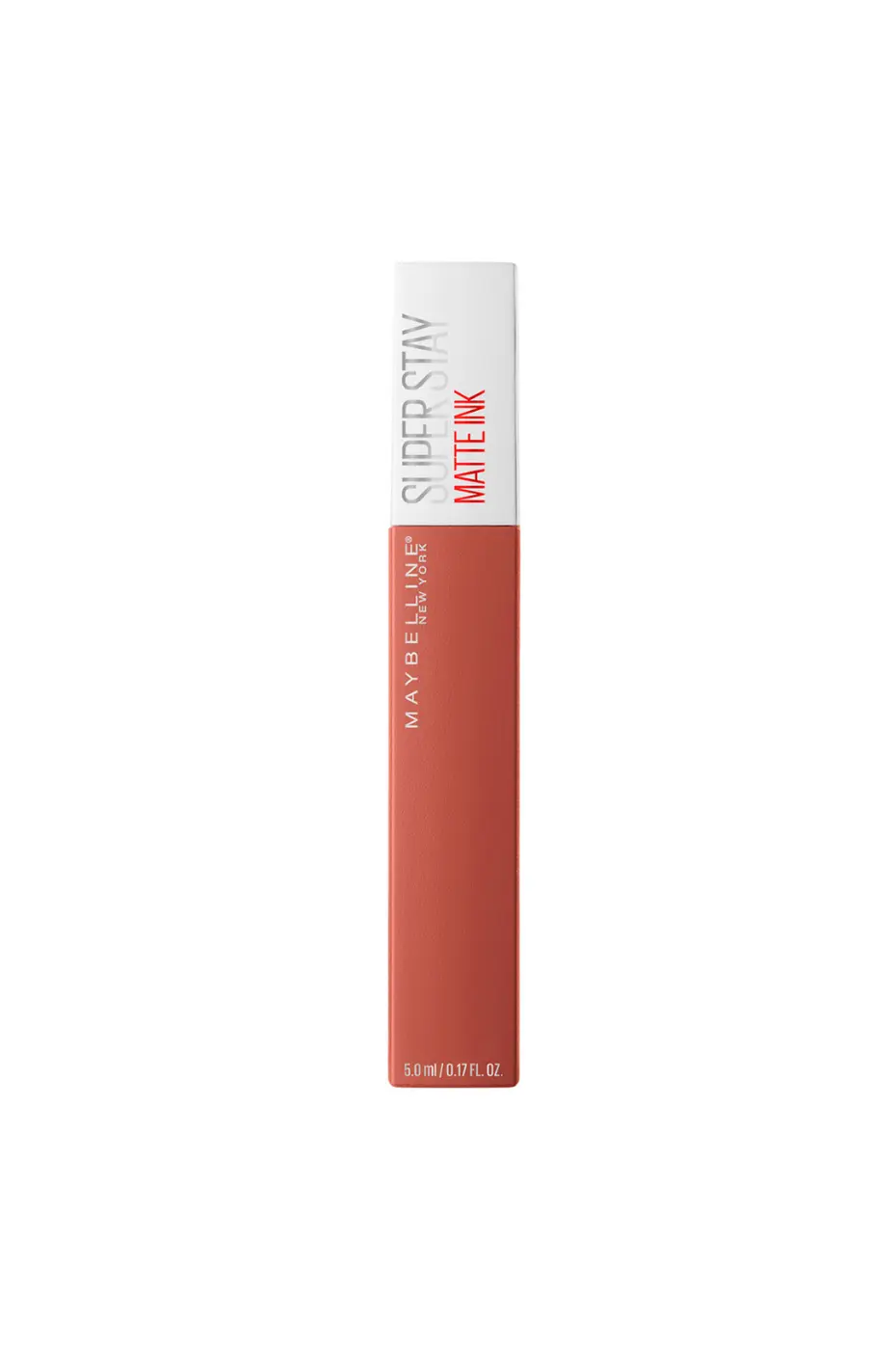Maybelline Super Stay Matte Ink N°70 Rouge à lèvres liquide Maybelline Super Stay Matte Ink N°70 (nuance terre cuite/nude orangé), tube long, 5ml.