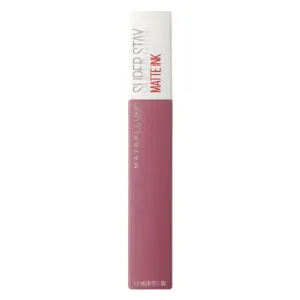 MAYBELLINE SuperStay Matte Ink 15 Lover. Rouge à lèvres liquide mat, 5ml. Couleur prune longue tenue, applicateur flèche.