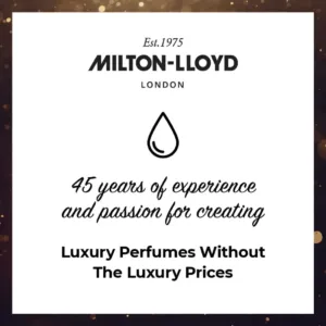 Logo Milton-Lloyd London (Est. 1975). Texte : 45 years of experience & passion, Luxury Perfumes Without The Luxury Prices.