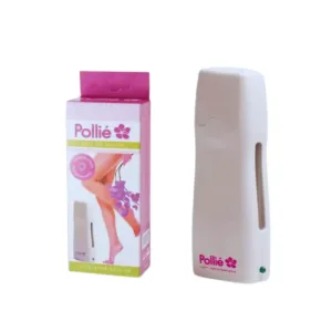 Chauffe-cire électrique à cartouche Pollié 15W, blanc et rose, avec emballage. Appareil professionnel pour épilation à la cire.