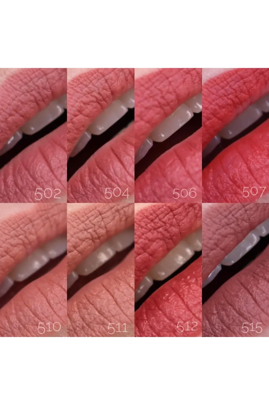Rendu Lèvres du HEAN Sensual Lip Liner N°506 (Gros Plan) Zoom sur les teintes des crayons HEAN Sensual Lip Liner appliquées sur les lèvres, incluant le N°506.