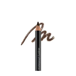 Crayon Eyeliner Waterproof Flormar de couleur marron foncé, présenté avec son swatch de la texture.