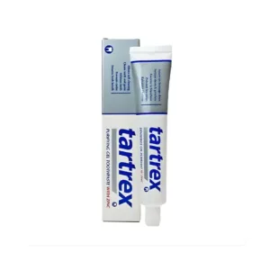 Dentifrice TARTREX Gel Purifiant au Zinc, tube blanc et boîte gris-bleu. Nettoie en douceur et rafraîchit l'haleine.