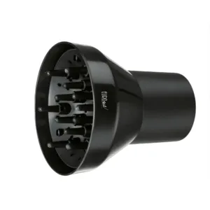 Diffuseur Eurostil noir à dents longues, conçu pour sécher les cheveux bouclés en douceur et réduire les frisottis.