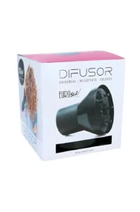 Diffuseur universel Eurostil pour sèche-cheveux, idéal pour cheveux bouclés. Design professionnel et fixation sécurisée.