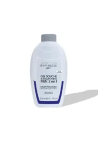 Flacon blanc de Gel Douche et Shampooing 2 en 1 Byphasse Men Groovy Paradise 600ml, notes citriques et aquatiques.