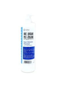 Huile apaisante post-épilatoire K-Reine 500ml à l'Argan, Calendula et Vitamine E pour éliminer les résidus de cire.
