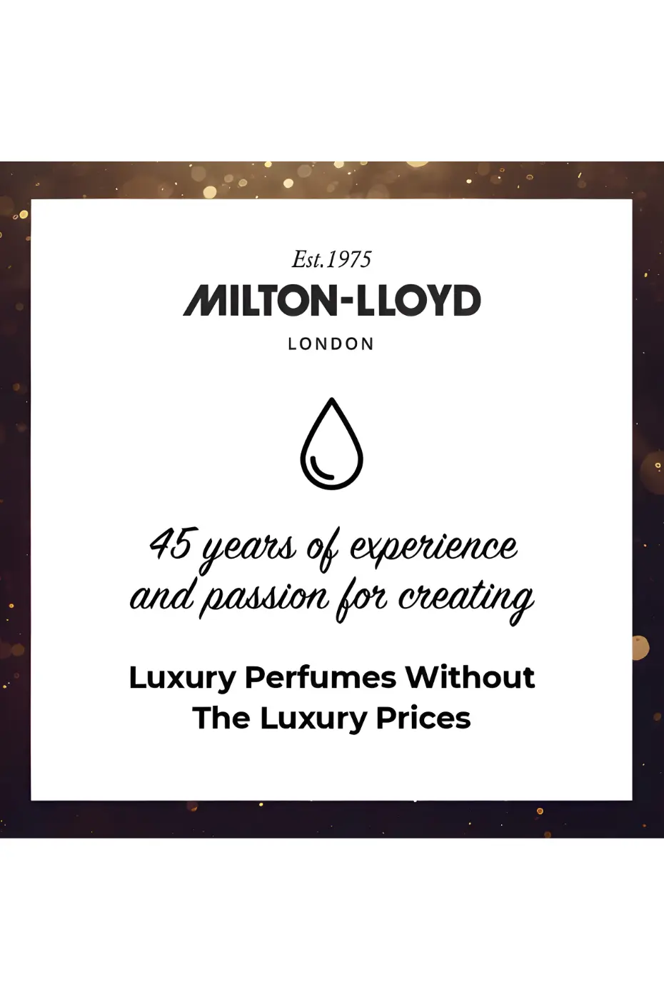 Milton-Lloyd : 45 Ans de Passion pour la Haute Parfumerie Logo Milton-Lloyd London célébrant 45 ans d'expertise dans la création de parfums de luxe à prix accessibles.