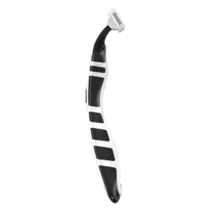 Rasoir BIC Flex 5 Sensitive blanc et noir avec tête à 5 lames mobiles, bande lubrifiante verte et sphère d'équilibrage.