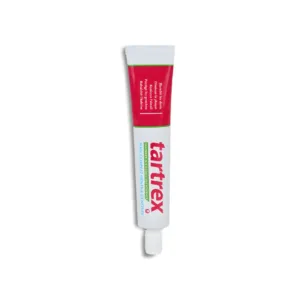 Tube de dentifrice TARTREX naturel, soin complet pour dents et gencives, avec fluor et huiles essentielles purifiantes.