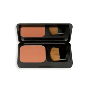 Yves Morel Blush compact pêche avec miroir et pinceau, idéal pour une application précise et un effet bonne mine naturel.