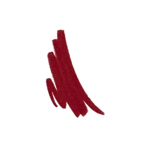 Échantillon de couleur rouge bordeaux profond tracé sur fond blanc pour le crayon à lèvres Rimmel Bitten Red.