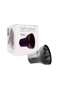 Diffuseur universel professionnel Eurostil noir pour sèche-cheveux, conçu pour définir les boucles et ajouter du volume.