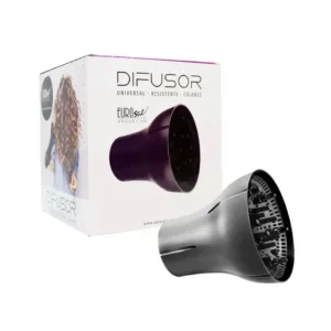 Diffuseur universel professionnel Eurostil noir pour sèche-cheveux, conçu pour définir les boucles et ajouter du volume.