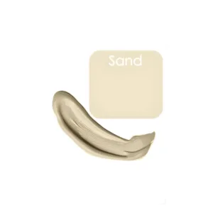 Échantillon de texture crémeuse de l'anti-cerne Elegant Milano N°02 Sand, nuance sable pour carnations moyennes.